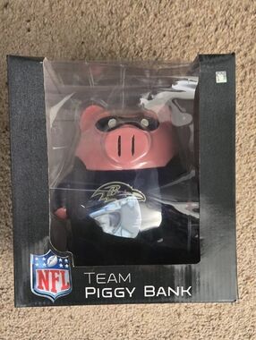 NFL Baltimore Ravens Piggy Bank - Black & Pink